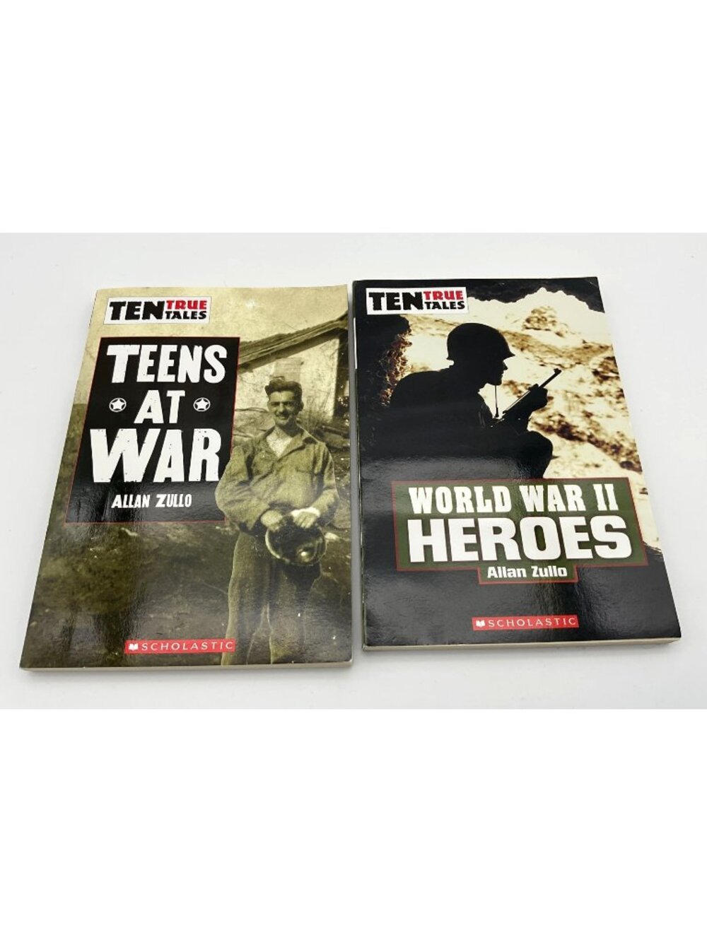 Pair of Scholastic Ten True Tales Series PB Books WWII Heroes & Teens At War